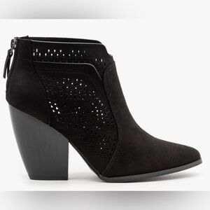 Vince Camuto Black Perforated Ankle Booties